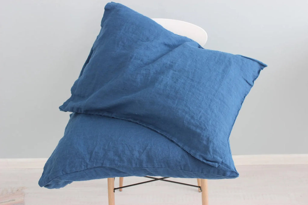 Hausewife style Linen Pillow Cover. Soft Organic Pillowcase Envelope Closure. Color and Size Variation