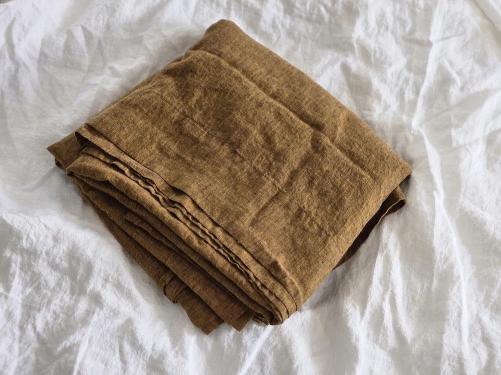 Organic Linen Flat Bed Sheet: Natural Stonewashed OEKO-TEX Certified